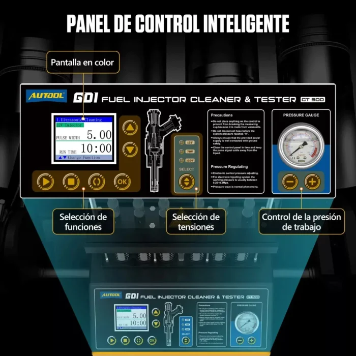 Banco de prueba y limpieza ultrasónica de inyectores GDI Autool CT500