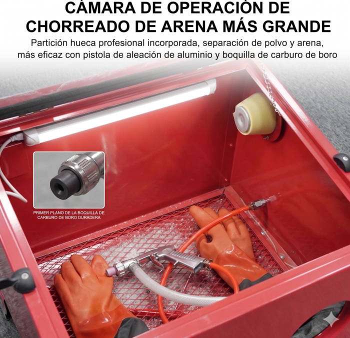 interior cabina samblast 90 lt