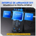 Multímetro digital inteligente FNIRSI DMT-99 con pantalla a color y cables de prueba para diagnóstico automotriz.