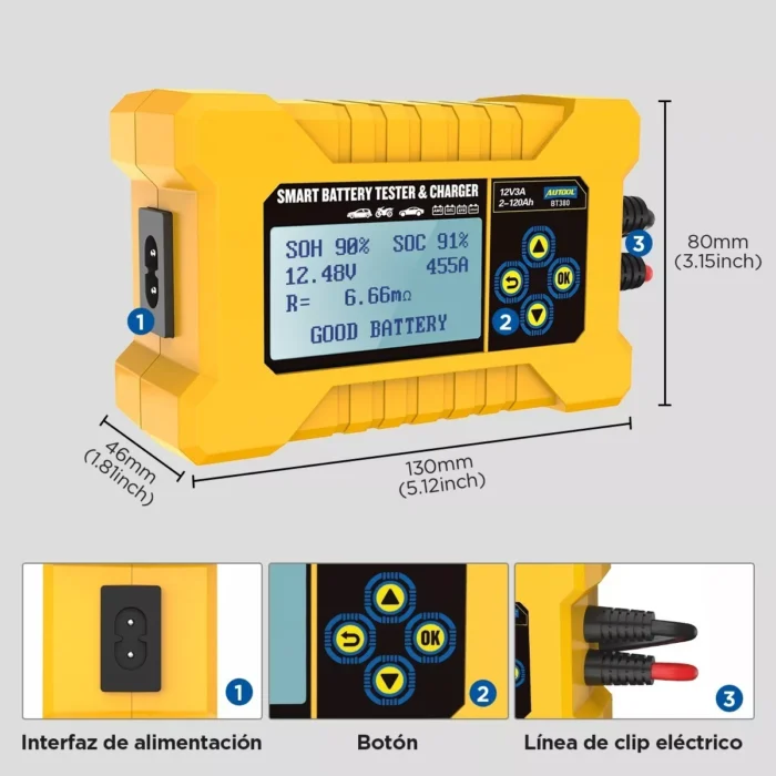 Autool bt380 probador baterias.