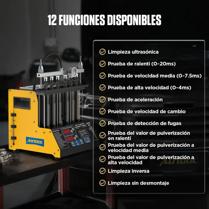 Laboratorio de Inyectores Autool 6 Cilindros con Tina de Ultrasonido - Imagen 4