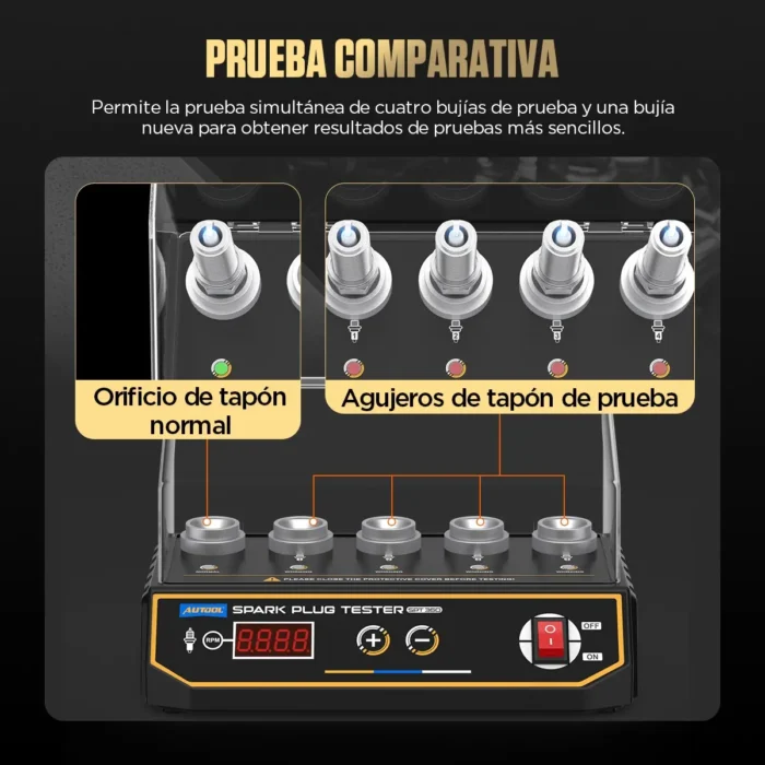 Probador de Bujías Automotriz AUTOOL SPT360 - 5 Agujeros (12V) - Imagen 6