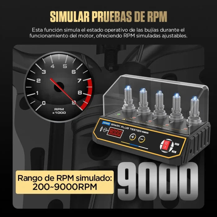 Probador de Bujías Automotriz AUTOOL SPT360 - 5 Agujeros (12V) - Imagen 5