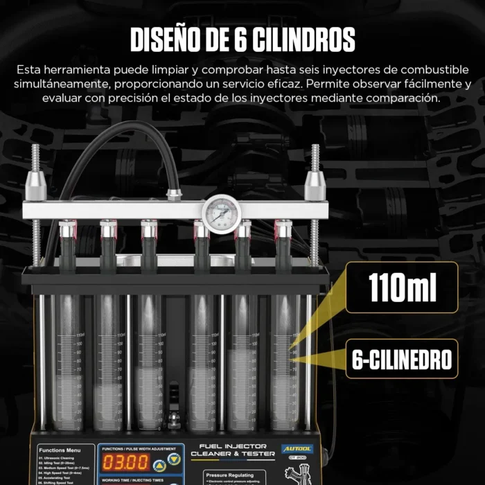 Maquina limpieza inyectores 6 cilindros