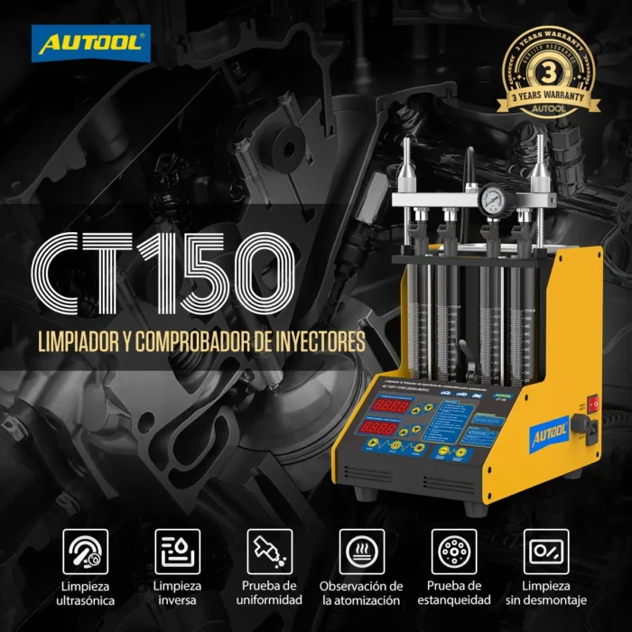 Maquina de Inyectores Autool 4 Cilindros con Tina de Ultrasonido - Imagen 3
