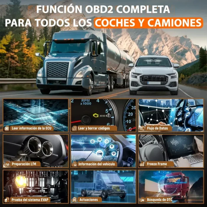 Escáner automotriz Ancel V5 HD diagnóstico camiones y maquinaria pesada