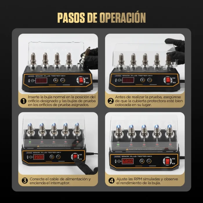 Probador de Bujías Automotriz AUTOOL SPT360 - 5 Agujeros (12V) - Imagen 8