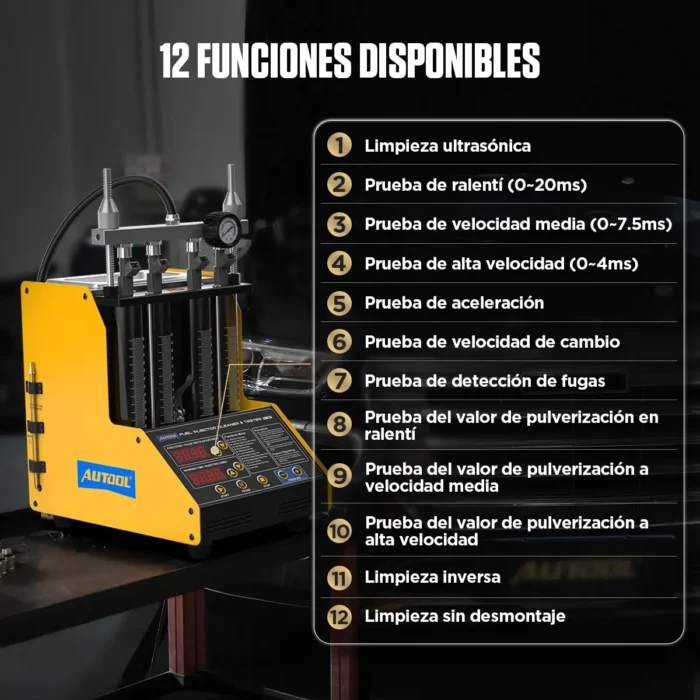 Maquina de Inyectores Autool 4 Cilindros con Tina de Ultrasonido - Imagen 5