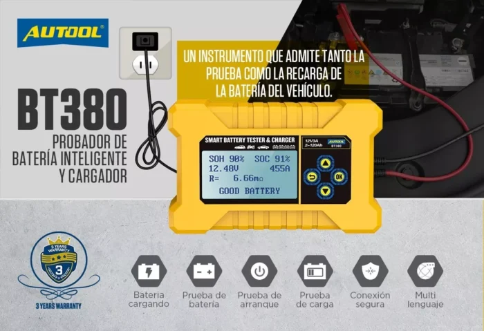 Autool bt380 probador baterias.