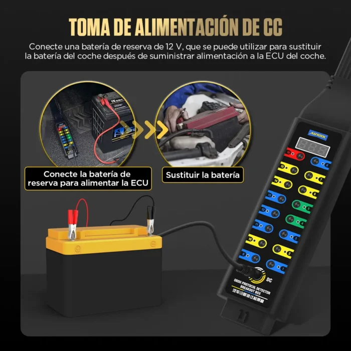 Punta Lógica AUTOOL BT160 y Probador de Circuitos Automotrices 6-24V con cable largo y pinzas.