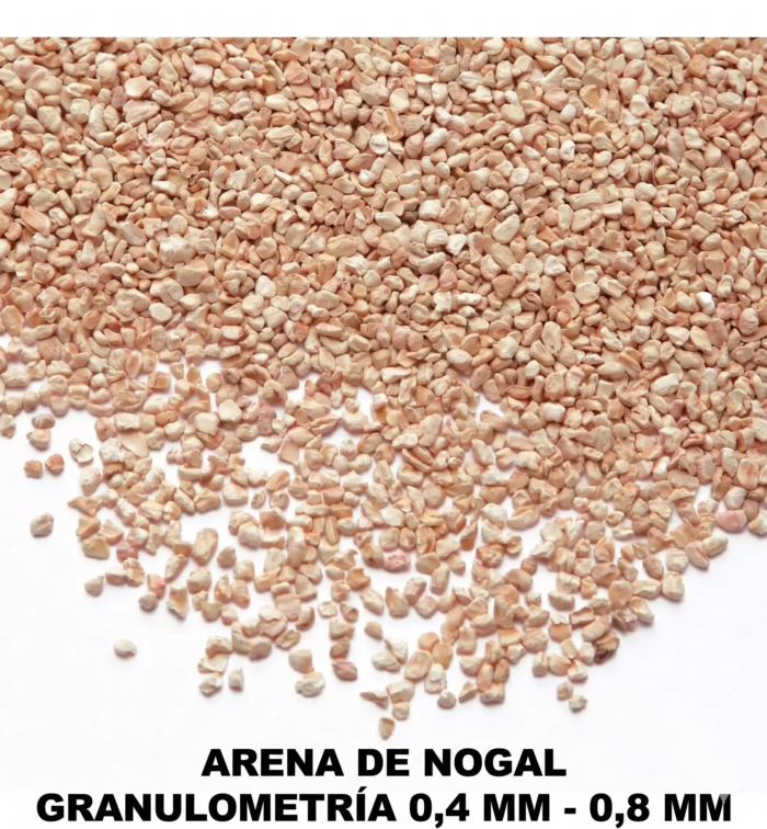 Detalle granulometria Repuesto Arena de nogal para descarbonizadora valvula Autool
