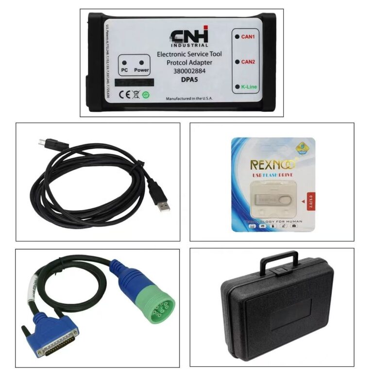 Kit completo del escáner CNH EST DPA5 380002884 para diagnóstico de tractores y maquinaria Case y New Holland.