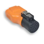 onector adaptador rígido naranja Iveco de 30 pines con seguro metálico para diagnóstico de camiones europeos.