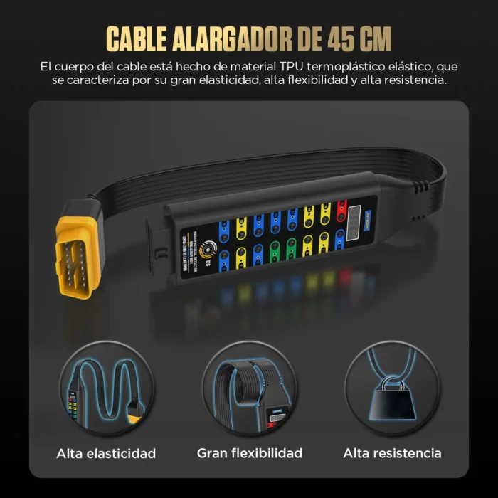 Punta Lógica AUTOOL BT160 y Probador de Circuitos Automotrices 6-24V con cable largo y pinzas.