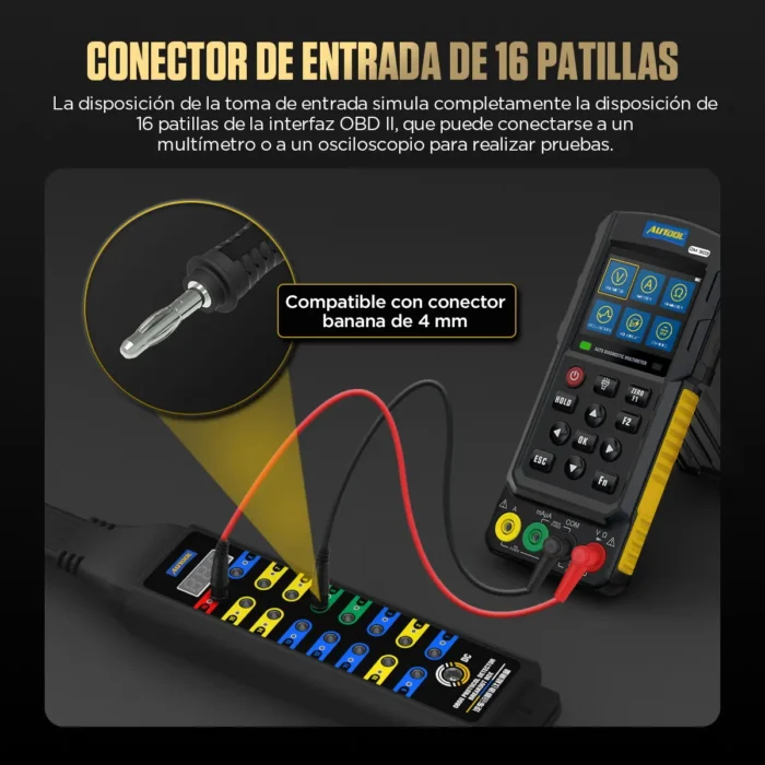Punta Lógica AUTOOL BT160 y Probador de Circuitos Automotrices 6-24V con cable largo y pinzas.