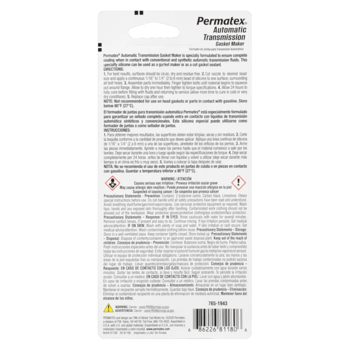 Silicon Formador Juntas Transmisión Automática Permatex 85g - Imagen 3