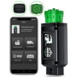 El poder del diagnóstico diésel profesional en la palma de tu mano. El Ancel HD100 es un innovador escáner inalámbrico Bluetooth que transforma tu smartphone (iOS o Android) en una potente herramienta de diagnóstico para camiones, gandolas y maquinaria. Su diseño "Todo en Uno" integra tanto el conector verde de 9 pines (J1939) para vehículos pesados de 24V, como el puerto estándar de 16 pines (OBD2) para autos de 12V. Lee y borra códigos de todos los sistemas (Motor, ABS, Transmisión), muestra datos en vivo y permite realizar Regeneración Forzada del DPF en motores Cummins y Caterpillar. Inalámbrico y Práctico: Funciona vía Bluetooth a través de la App gratuita "ANCEL TRUCKER". Funciones de Agencia HD: Diagnóstico de sistemas completos y reseteos DPF/DPR. Híbrido (12V / 24V): Sirve tanto para tu auto particular como para flotas de carga pesada.