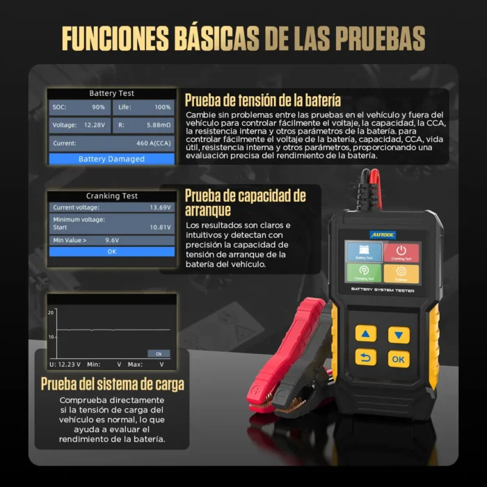 Probador baterías digital autool bt360