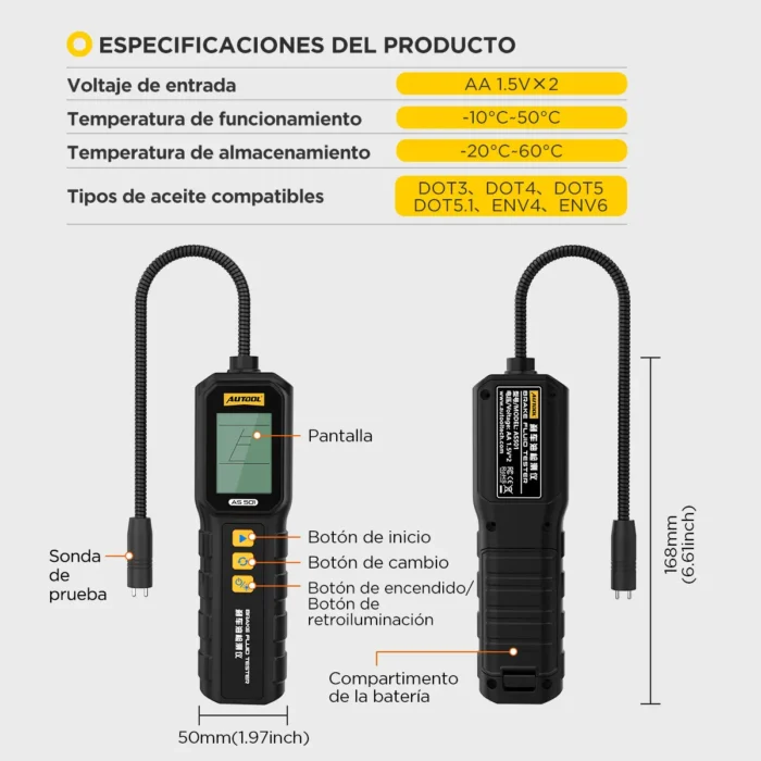 Probador de Liga de Freno AUTOOL AS501 - Imagen 8
