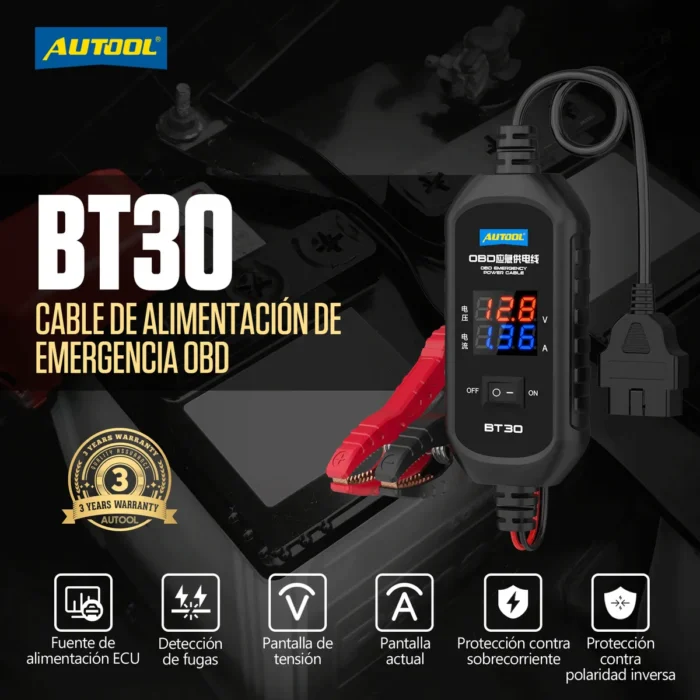 Cable Salvamemorias OBD2 AUTOOL BT30 - Imagen 3