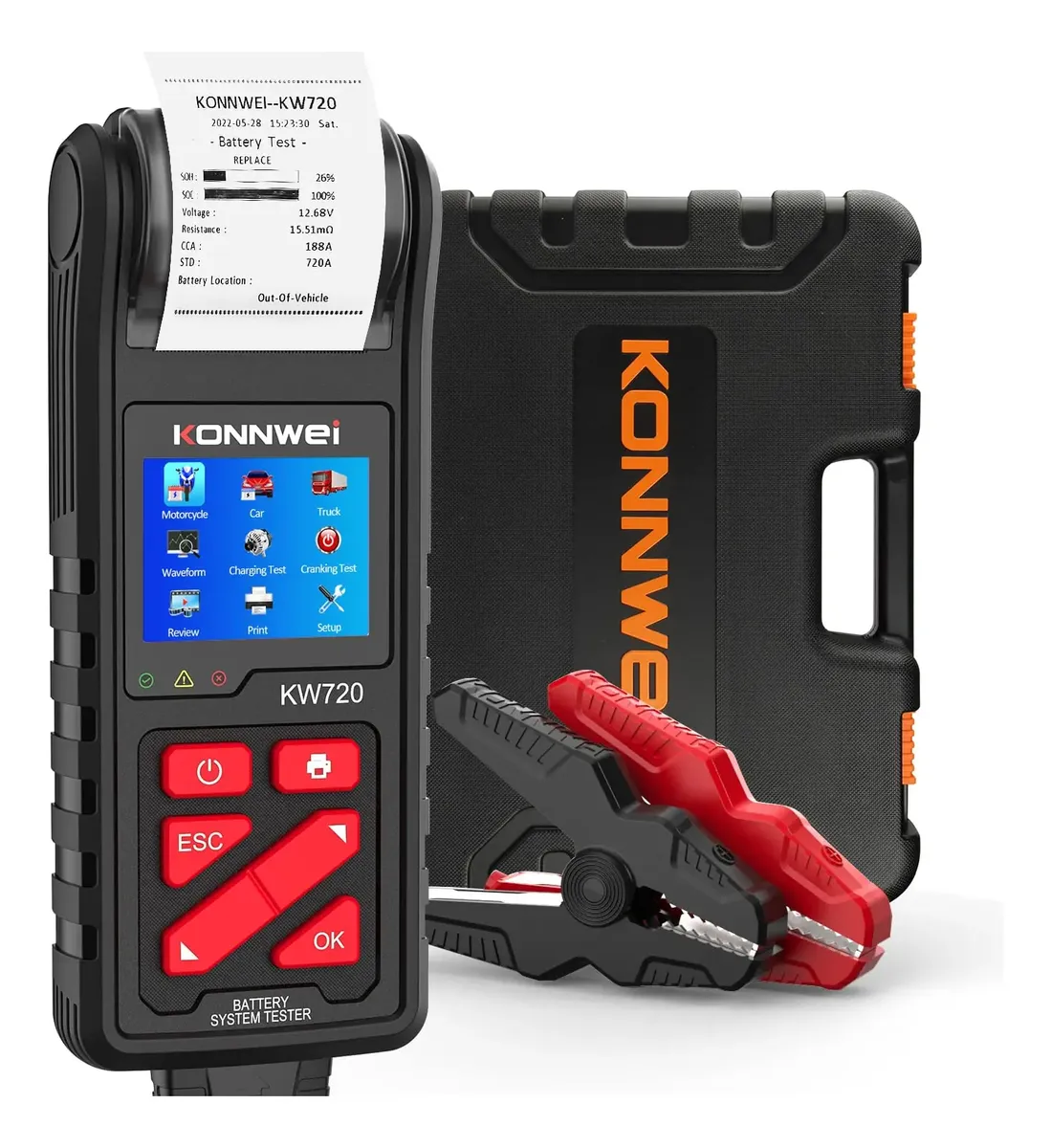 PROBADOR-BATERIA-IMPRESORA-KONNWEI-KW720 PROBADOR-BATERIA-IMPRESORA-KONNWEI-KW720