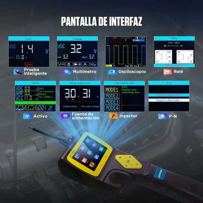 Probador de Circuitos Automotriz AUTOOL BT280 Osciloscopio - Imagen 6