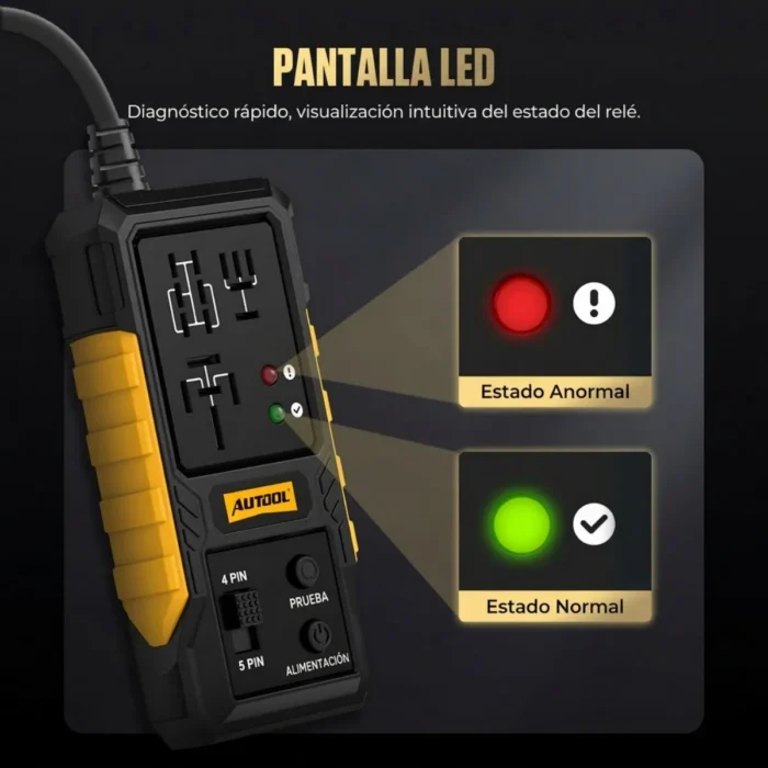 Probador de Relés Automotriz AUTOOL 12V | 4 y 5 Pines - Imagen 5