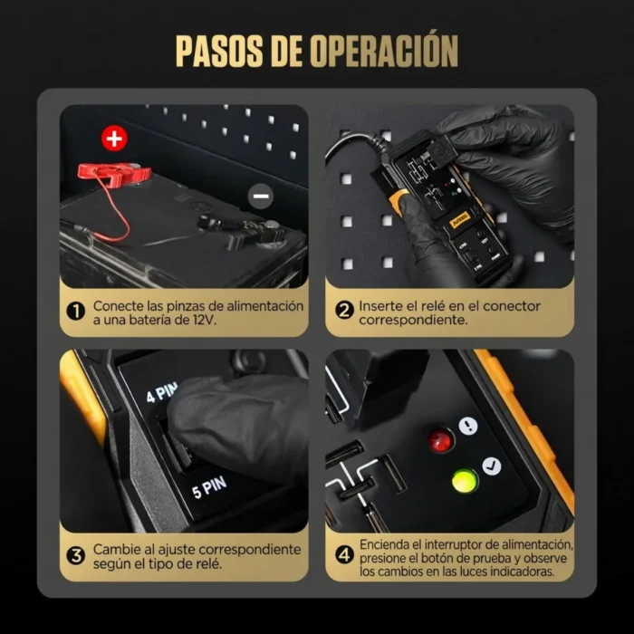 Probador de Relés Automotriz AUTOOL 12V | 4 y 5 Pines - Imagen 7