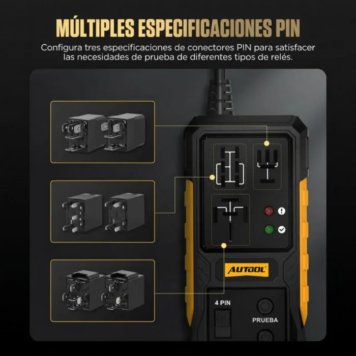 Probador de Relés Automotriz AUTOOL 12V | 4 y 5 Pines - Imagen 8