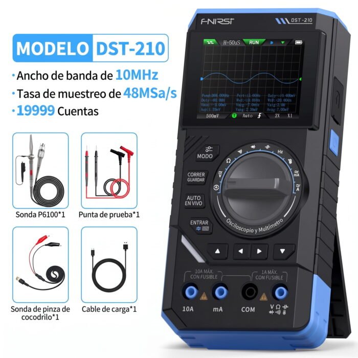 Multímetro Osciloscopio FNIRSI DST-210 3 en 1 - Imagen 4
